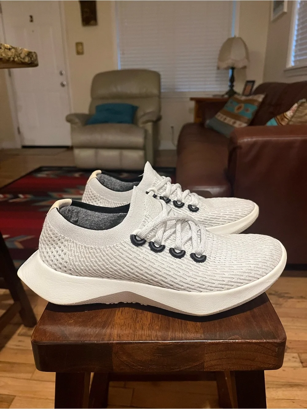 allbirds Women's Athletic Sneakers in white and gray size 8